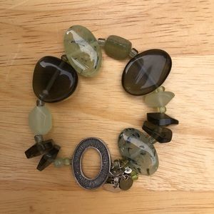 Silpada green serpentine & smoky quartz bracelet